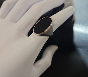 925 And Onyx Unisex Ring